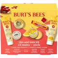 Burt's Bees Valentine's Day Gifts Ideas, Tips and Toes Kit, 6 Travel Size Products - Pomegranate Moisturizing Lip Balm, 2 Hand Creams, Foot Cream, Cuticle Cream, and Hand Salve