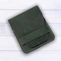 Leather Manicure Set Case Grooming Kit Organizer (Atlantic Deep Green)