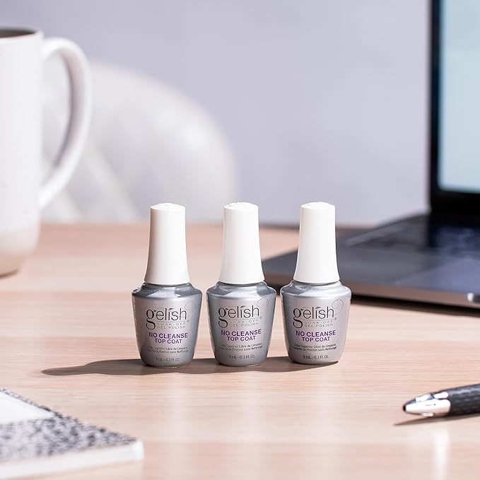 Gelish MINI 9mL Essentials Value Pack – LED/UV Cure, Long-Lasting, Chip-Resistant, Professional Gel Nail Kit for Manicures (No Cleanse Top Coat Trio)