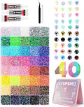 Bedazzling Kit with Rhinestones and Gems, Resin Flatback Crystals with Glue and Tools for DIY Crafts, Colorful Jelly Beads and Stones Set for Nail Art, Clothes and Accessories
