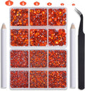 NCB Hotfix Iron on 8000pcs Crystal Rhinestones Round Gem for Crafts Decoration DIY Jewelry Making with a Tweezers and 2 Picking pens (Hyacinth, 6Sizes SS4-SS30)