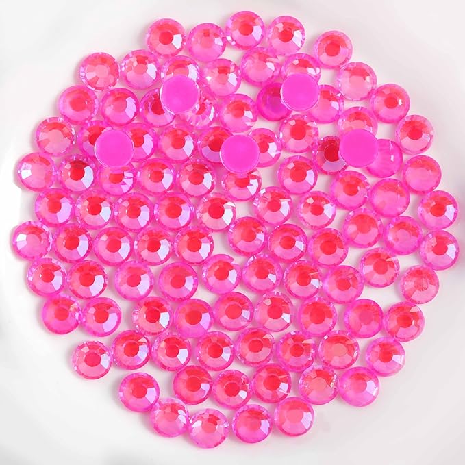 Beadsland 1440pcs Flat Back Crystal Rhinestones Round Gems for Nail Art and Craft Glue Fix, Luminous Rose, SS10,2.7-2.9mm