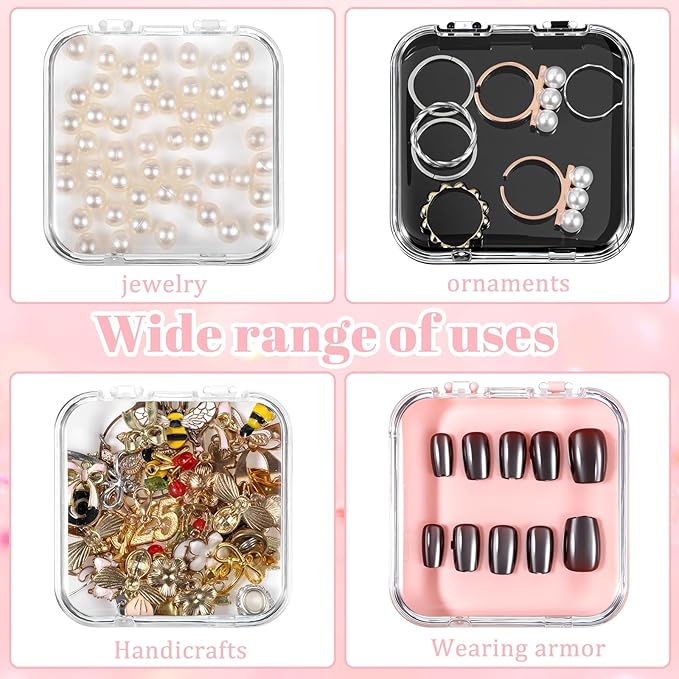 40Pcs Press On Containers Nail Packaging Boxes Acrylic Nails Containers Organizer Cases for Packaging 120Pcs Double Sided Adhesive Nail Tape for Naill Art Salon Supplies