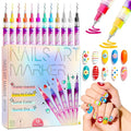 Nail Art Pens, 12 Color 0.5 MM Nail Polish Pens Set Drawing Point Painting Liner Painted Pen Kit, Waterproof Quick Dry Nail for DIY Nails Art Design Manicure Tools