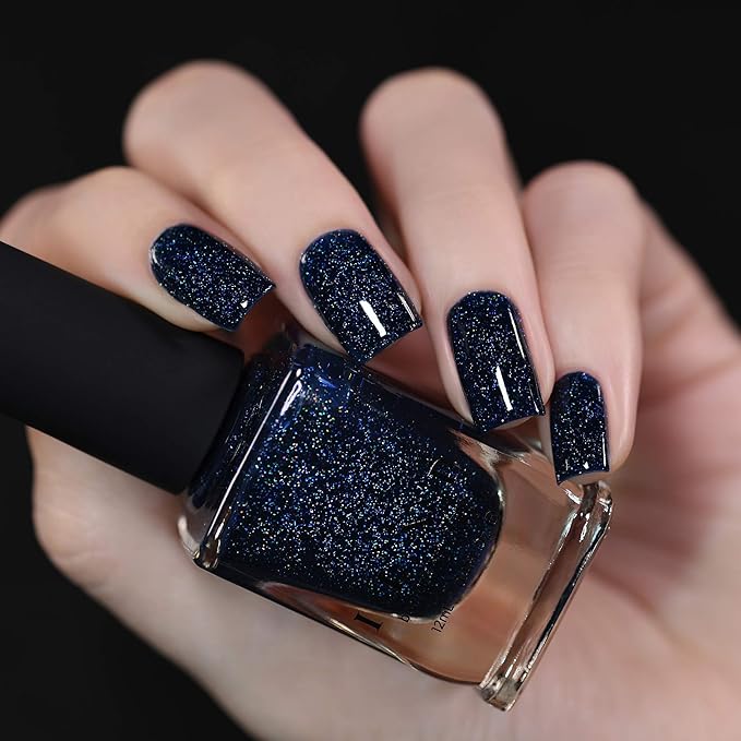 ILNP You Up? - Deep Navy Blue Holographic Nail Polish, 7-Free, Non-Toxic, Vegan, Cruelty Free, 12ml