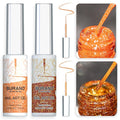 BURANO Gel Nail Polish Liner Nail Art Polish, Silver Gold Painted Gel Nail Design Polish 2 Bottle 8ml, Build in Thin Nail Brush Curing Required LX24 LX29
