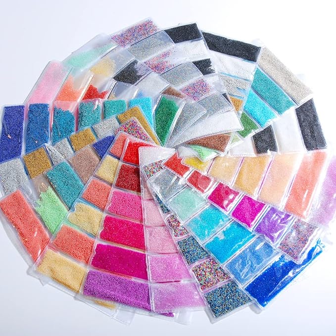 3D Nail Art Caviar Beads Micro Pixie Rhinestones Decoration Mini Acrylic Beads Accessories - 6 Colors
