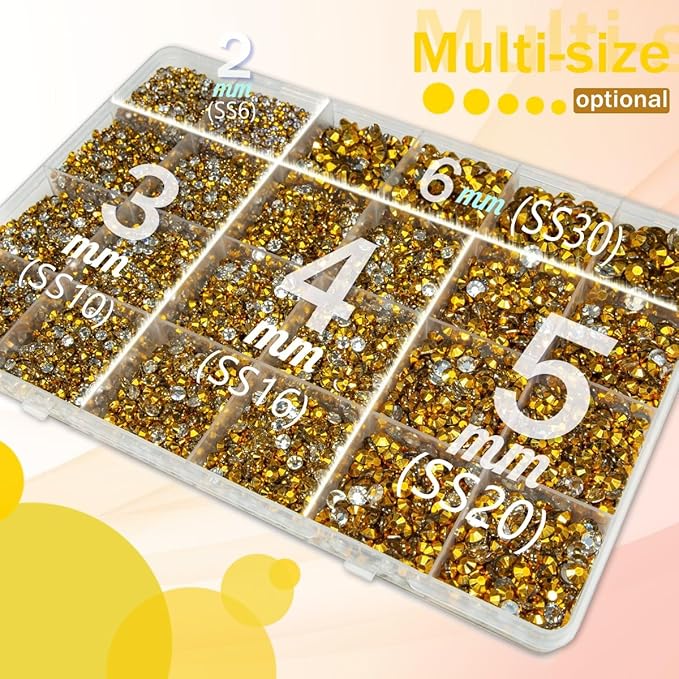 Golden Resin Rhinestones w B7000 Jewelry Glue for Bedazzling Crafting 2mm 3mm 4mm 5mm 6mm Flatback Jelly Stones Diamonds Gems Bedazzler Kit for Nails Face Eyes Makeup Tumblers Beauty DIY Crafts