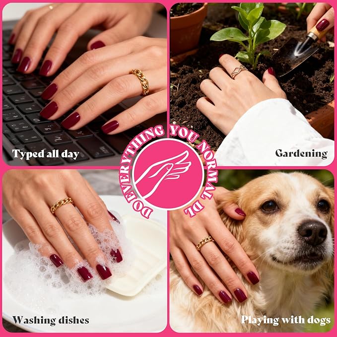 12 Solid Colors Press on Nails Short Round, 12Size 288PCS Full Cover Fake Nails with Nail Tabs for Small Nails and hands, Easy Application for Daily Wear