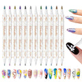 12 Color Nail Art Pens for Painting Nails, Double-ended Nail Polish Pens Drawing Point Liner Acrylic Painted Pen Kit, Waterproof Quick-drying for DIY Nails Art Design Manicure Tools