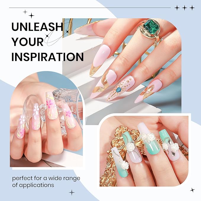 3d Gel Nail Art Set: Non Stick Hand Solid Builder Gel, No Wipe 3d Gels, 15g 3d Sculpting Gels All-in-1 Kit for Carving Moliding Extension Home DIY Manucure for Women Girls