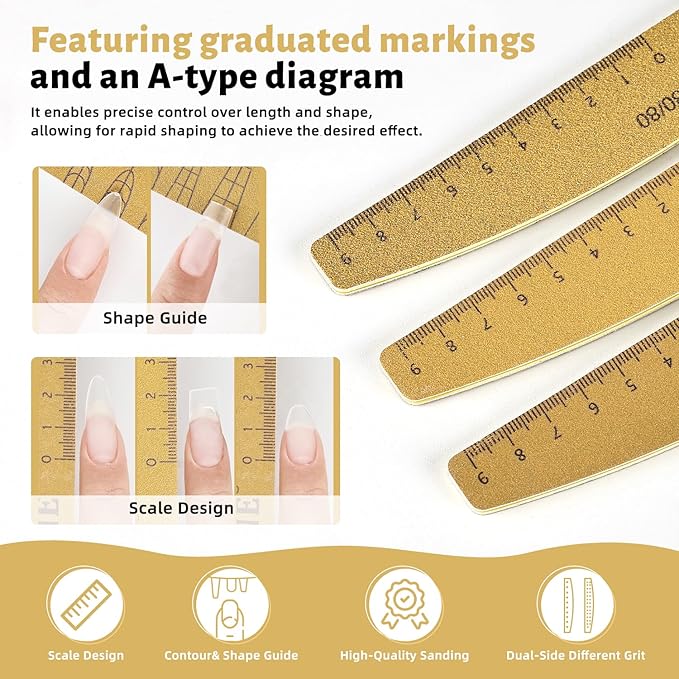 JODSONE Nail File and Buffer Set 5PCS Double Side Trimed Nail Files and Buffers Emery Boards for Nails 80/240 Nail Shine Polishing Stick Reusable Washable Nails Tools Suit for Home Salon