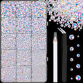 16000Pcs Resin Jelly Rhinestones with Tweezers for Crafting, White AB 2-6mm Mixed Sizes Flatback Gems, Bedazzling Crystal for DIY Crafts Clothing Tumblers Mugs Shoes Fabric Nail Art