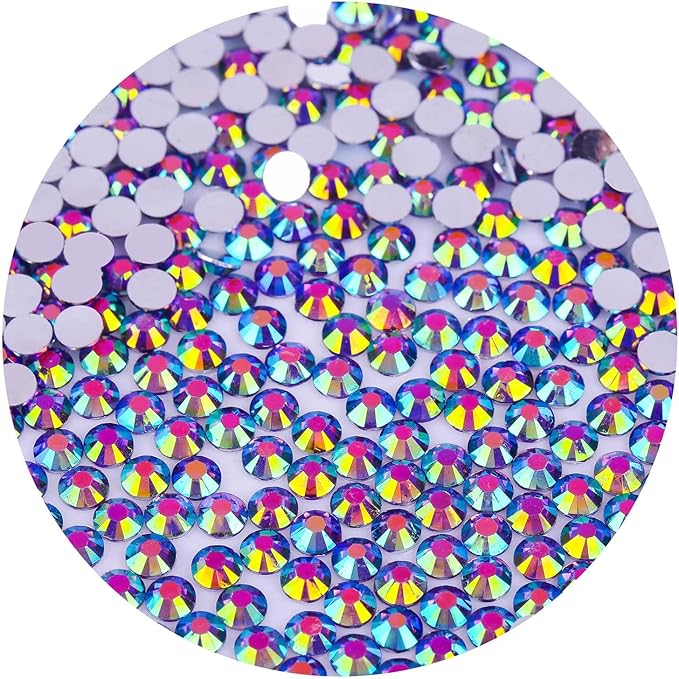 4500 Pcs SS12 3mm Flatback Rhinestones for Nails Art Crafts Glitter Round Gems AB Crystals DIY Clothes Shoes （Rose Purple AB）