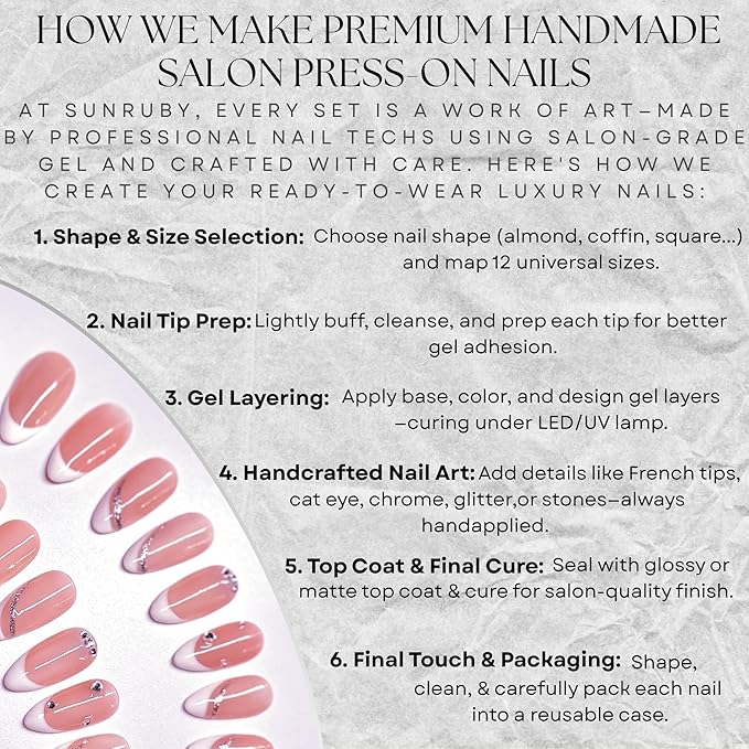 Press On Nails Medium Almond Pink-Nude with White French Tip & Silver Glitter| Reusable Soft Gel Nails in 12 Sizes-24 Nail & Kit with Glue|Designed in L.A,Hand Painted in Vietnam|Elegant Glint