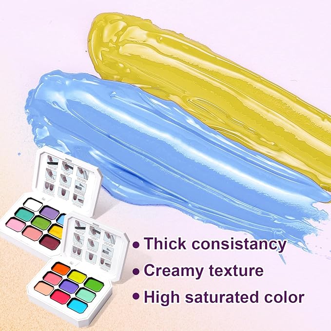 Gradient Painting Gel Set,18 Bright Color Ombre Gel Nail Polish Pigment Pat No-wipe Silky Texture Highly Saturated French Manicure Soak of UV/Led Home Salon DIY Art G&O