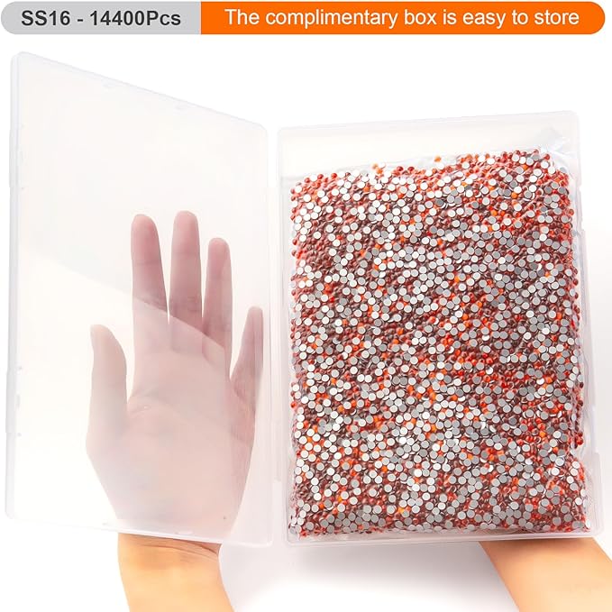 Flatback Rhinestones Bulk, 14400PCS Hyacinth Rhinestones for Clothes DIY Decoration Crafts, Hyacinth, SS16, 3.8-4.0mm
