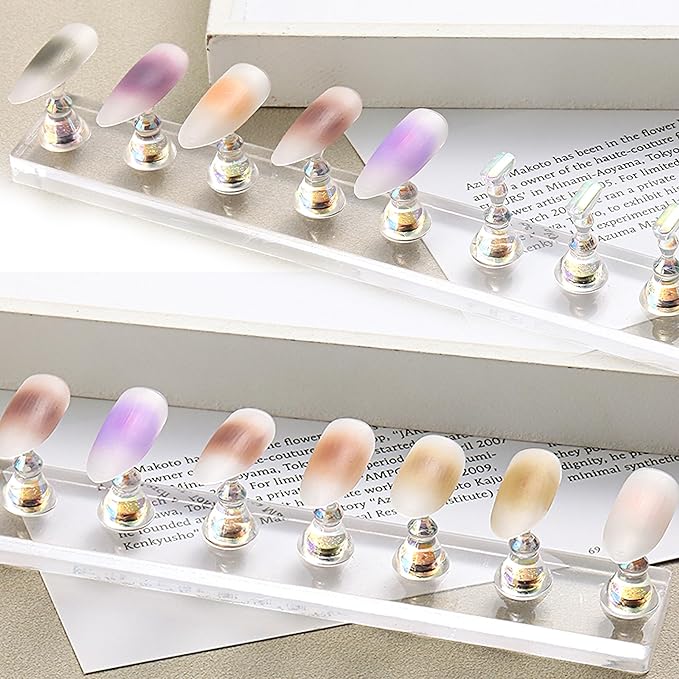 Nail Stand for Press Ons Nail Display with 96 Pcs Reusable Sticky Putty Practice Magnetic Fake Nail Holder for Home DIY Beginner Salon Acrylic Nail Art Kit Accessories