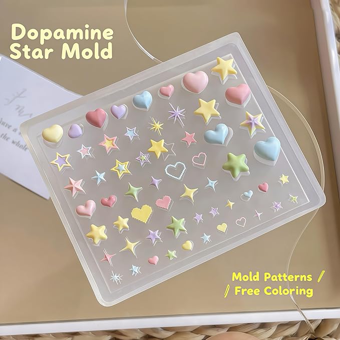 1 Pcs Star Silicone Nail Art Molds for Women Resin Nail Design
