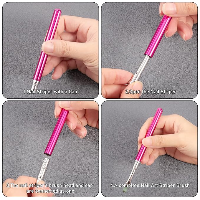 DANNEASY Nail Art Brushes for Gel Polish, Flat Nail Polish Clean Up Brushes For Cleaning Polish Mistakes on the Cuticles, Gel Nails Art Brush Design Tools Acrylic Manicure Brushes