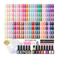 Phoenixy 66Pcs Gel Nail Polish Kit with U V Light, 50 Colors Gel Nail Kit Pink White Burgundy Glitter 5Pcs Base Top Coat Valentine DIY Manicure Starter Set for Beginners Gift for Women