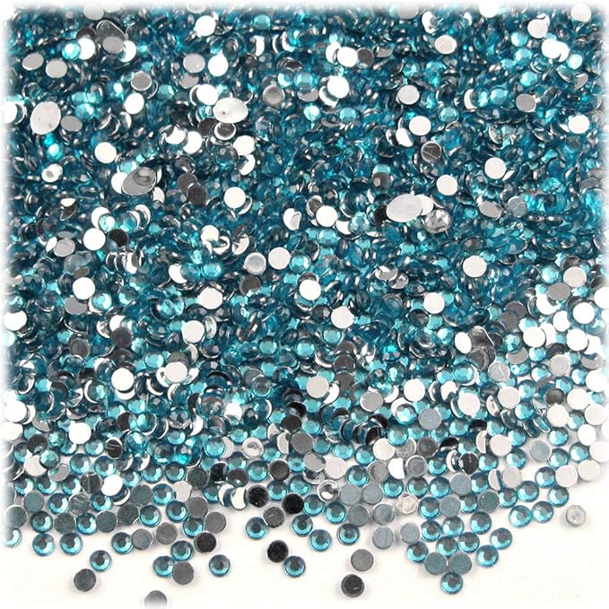 The Crafts Outlet 5,000pc Rhinestones Round 2mm Tiny for Nails - Flatback Beer Brown