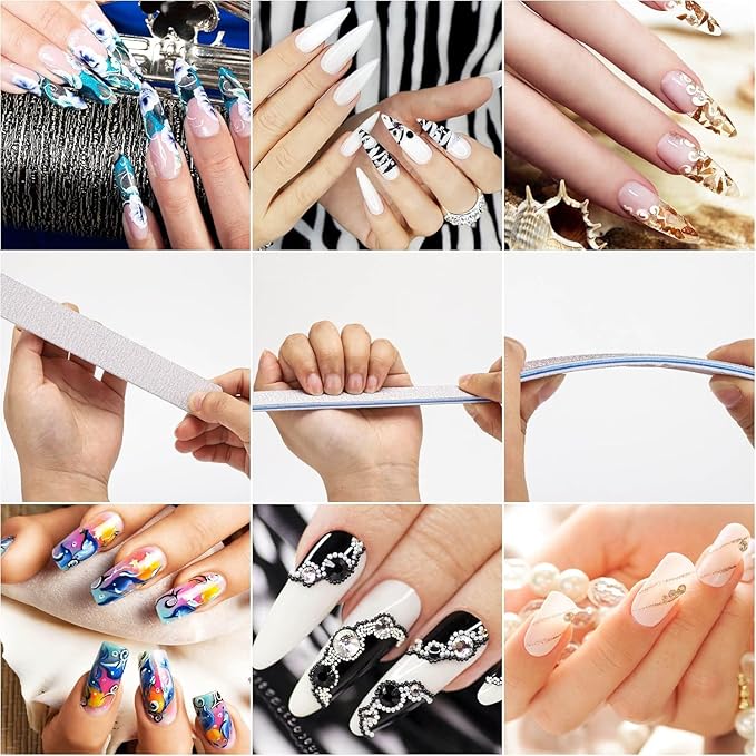 350pcs 80/80 Grit Nail Files Set, Manicures Pedicures Nails Emery Boards File Professional Nail Art Tools for Home,Salon,Clients,Strong, 2 Sided