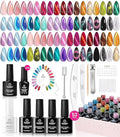 Beetles Stellar Sonata Cat Eye Gel Nail Polish Set - 36 Colors Christmas Gel Nail Kit Magnetic Red Green Purple Brown Burgundy Base Glossy Matte Top Coat Soak off UV Salon Nail Art Gift for Women