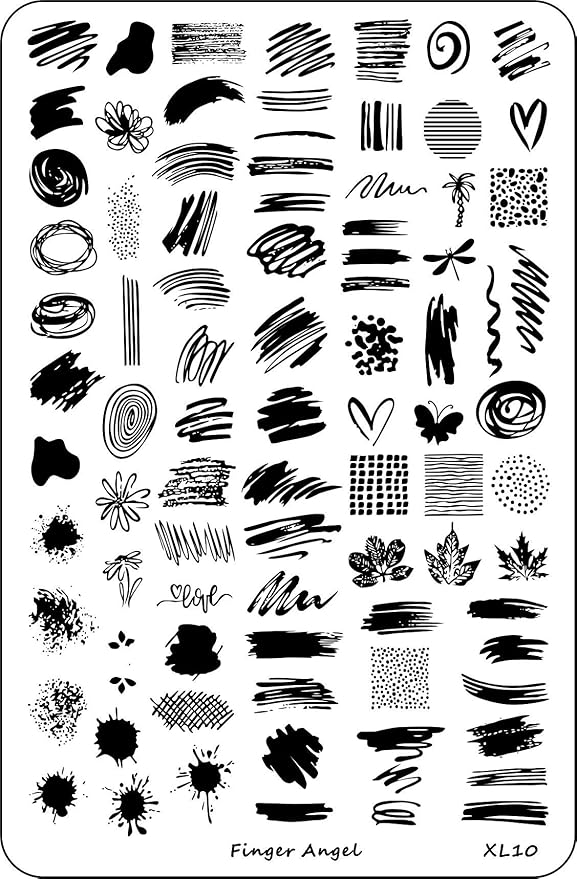 4PCS XL Nail Art Stamp Plates with Stamping Image Plates Collection Manicure Tools Plate Organizers XL07-10