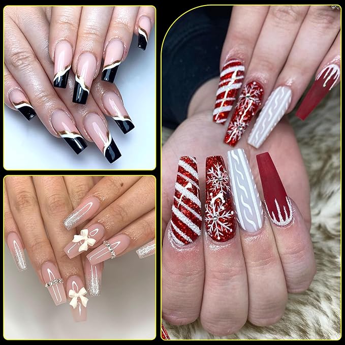 Makartt Coffin False Nail Tips: 500pcs Long Pre-buffed Full Cover Clear Press on Acrylic Nails Extension 10 Sizes No Crease Soak Off Soft Gel Fake Tip with Box Home DIY