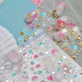 Gold Silver Nail Stickers Ocean Shell Nail Art Decals Star Nail Art Stickers Summer Beach 5D Embossed Self Adhesive Nails Supply for Women Girls Kid Manicure AIY Decoration 2Pcs
