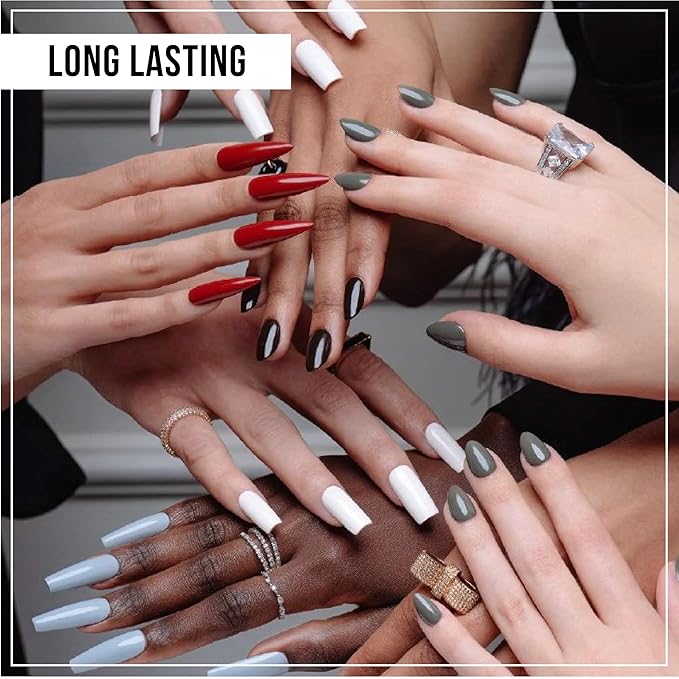 Nail Gel-X Natural Square Short Tips Set - NeVi USA Premium Quality, 600 Tips in 12 Sizes - Complete DIY Nail Extension Kit | No Size 00 Included, #10&11 are in the same section #10