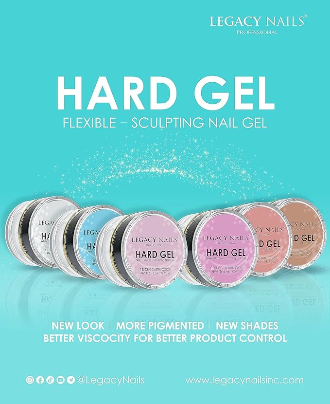 Legacy Nails Hard Builder Gel - Sculpt And Build Nail Extensions - Improve Damaged or Weak Nails - Lightweight, Strong and Long-wear - Professional Quality (Peach)