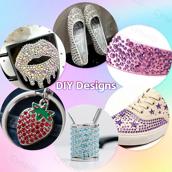 15 Grids Resin Rhinestones for Crafting, Pink White Blue Purple Red Colors Bedazzling Gems Kit, Jelly Resin Rhinestones for Nails Face Eyes Makeup Crafts Tumblers Bottles