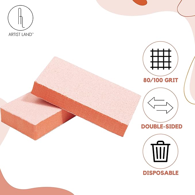 Slim Orange Buffer Set – (80/100 Grit) - 50 Ct- Professional Grade Salon Quality Nail Buffing Blocks Pack for Pre-Application of Polish, Gel, Acrylic, Double-Sided Nail Buffer Blocks