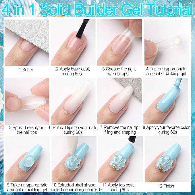 3D Sculpting Gel for Nail Art, 2Pcs Non-Sticky Hand Solid Sculpture Builder Gel and Hard 3D Molding Gels with Pro Brush U V Soak Off Salon Quality DIY at Home, Clear, 30g