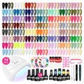VANREESA Gel Nail Polish Kit with U V Light 74 Pcs Gel Polish Nail Set 56 All Season Colors Nail Polish Set Base Coat & 4 Effects Top Coat with Manicure Tools Complete Nail Kit Gifts for Women