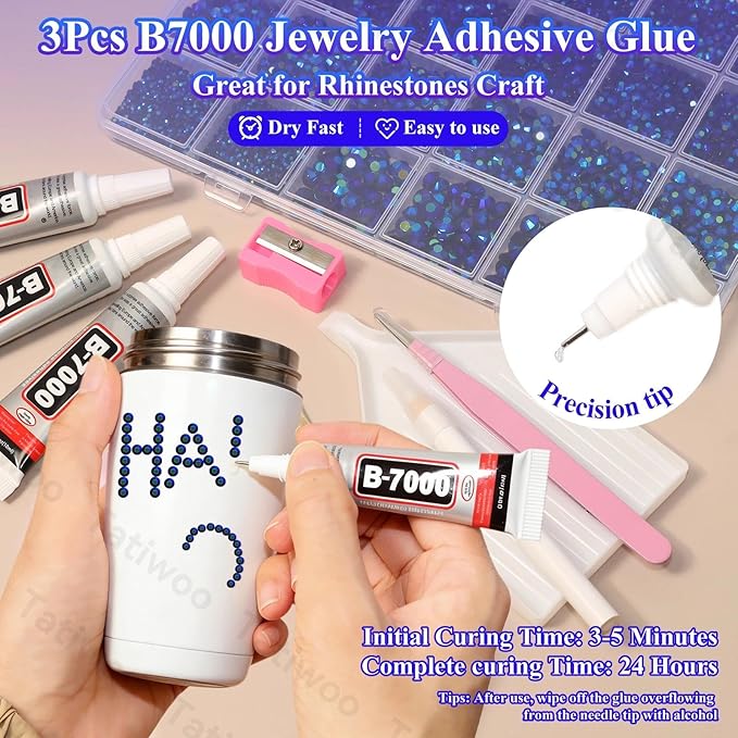 20000Pcs Black Blue AB Flatback Jelly Resin Rhinestones for Bedazzling, Mix Sizes Crystal Rhinestones Gems, Black Blue AB Gems Bedazzling for Crafting DIY Face Makeup Crafts Tumblers