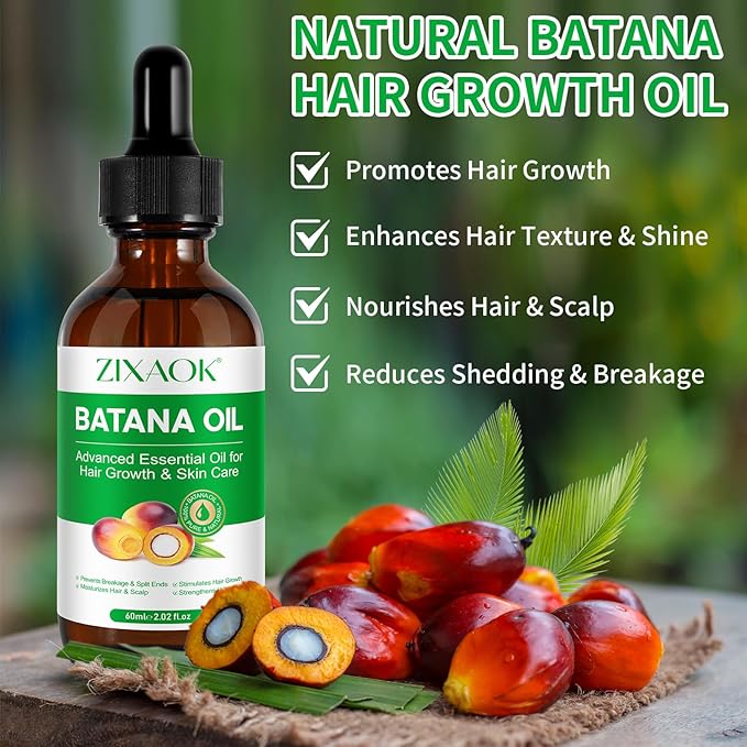 Batana Oil - Organic Cold-Pressed Hair Treatment for Growth, Eyelashes, Eyebrows, Skin & Nails