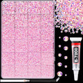 25000Pcs Resin Rhinestones for Crafting, Light Pink AB 2-6mm Mixed Sizes Non Hotfix Flatback Gems with 1Pcs Glue, Bedazzling Crystal for DIY Craft Clothing Mugs Tumblers Shoes Fabric Decor Nail Art
