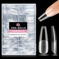 UNA GELLA Long Coffin Nail Tips: 216pcs Coffin Acrylic Fake Nails Full Cover Gel Nail Tips Press On Nails Clear Tips for Nail Extension DIY Salon 12 Sizes