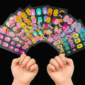 Nail Stickers for Kids, 10 Sheets Self-Adhesive Nail Wrap Strips for Little Girls, Toddler Age 8 and Older, Fun DIY Nail Art