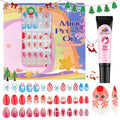 78 Pieces Christmas Press on Nails for Kids, EBANKU 3 Pack Kid Fake Nail Kit Old Christmas Cute Press on Nails for girls 8-12 Years with Jelly Nail Adhesives & Nail Builder Glue