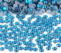 Bymitel Hotfix Crystal Rhinestones Round Gems Iron on DIY Jewelry Making Flat Back for Crafts,Blue Zircon, 3mm(SS12/2880pcs)