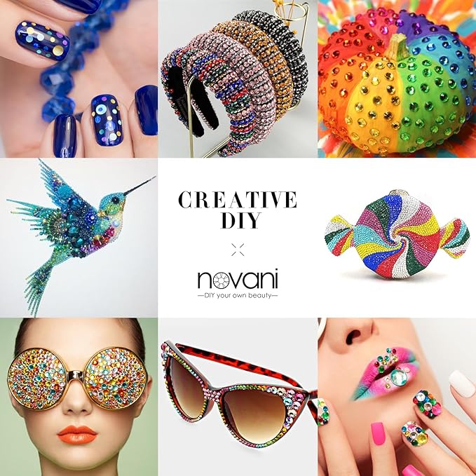 Novani 3000 Pieces Flatback Rhinestones Glass Round Gems Red Crystals for Nail Art DIY Crafts Clothes Shoes,SS6,1.9-2.0mm