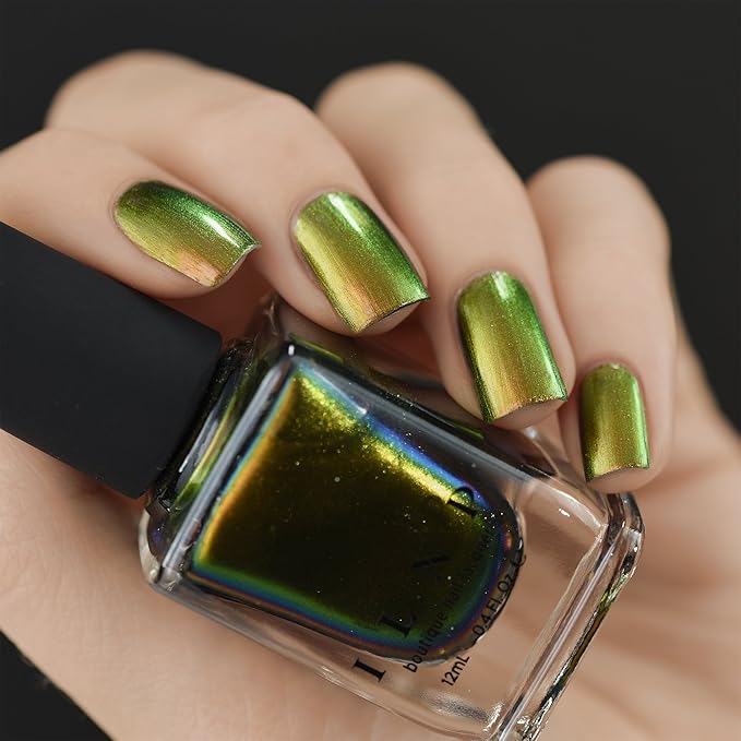 ILNP Highline - Pale Gold, Pinkish Bronze, Light Green Ultra Chrome Color Shifting Nail Polish