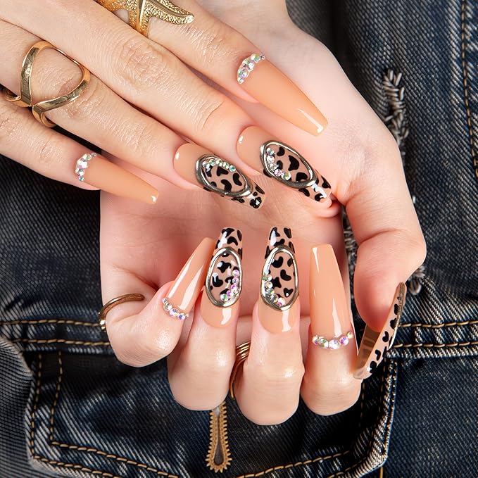 LOVFUL Short Press on Nails Bow Down | Handmade Acrylic Press ons | Reusable Fake False Nails | Coffin Classic Regular 1.3 in | H641-L