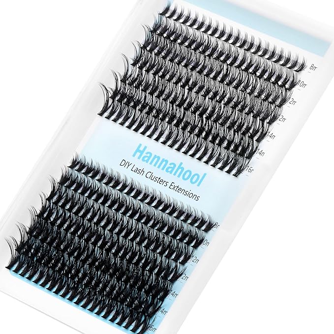 10Rows,Large Pack Grafting Mixed 10-12-14-16mm/14-16-18mm/12-14-16mm Wide Stem Cluster Eyelashes D Curl Individual False Eyelashes Home DIY Eye Lashes Extensions (30D+50D-8-16MM Kit)