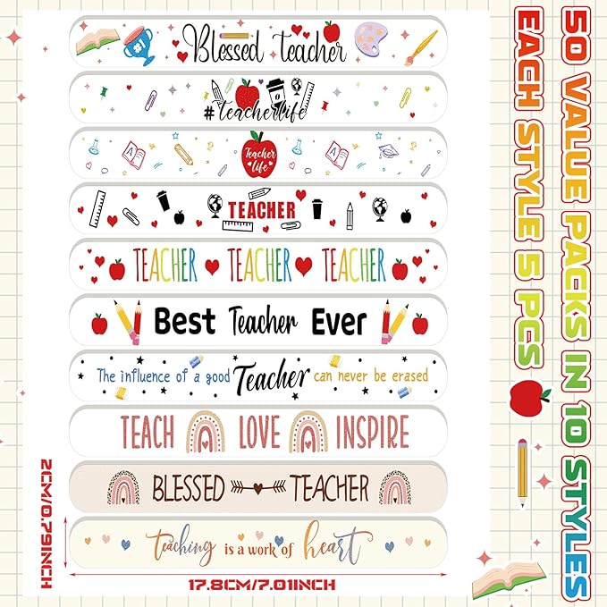 50 Pack Teacher's Day Appreciation Gifts Bulk Mini Nail Files for Teacher Party Favors Staff Emery Boards for Women Goodie Bag Stuffers Small Spa Gifts for Employee Coworkers Office Supplies