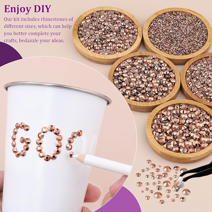 Resin Jelly Rhinestones for Crafting with B7000 Jewelry Glue, 2 Boxes Champagne Flatback Crystals with 2Pcs 10ml Glue, Bedazzling Non Hotfix Gems for DIY Tumblers Clothing Shoes Manicure